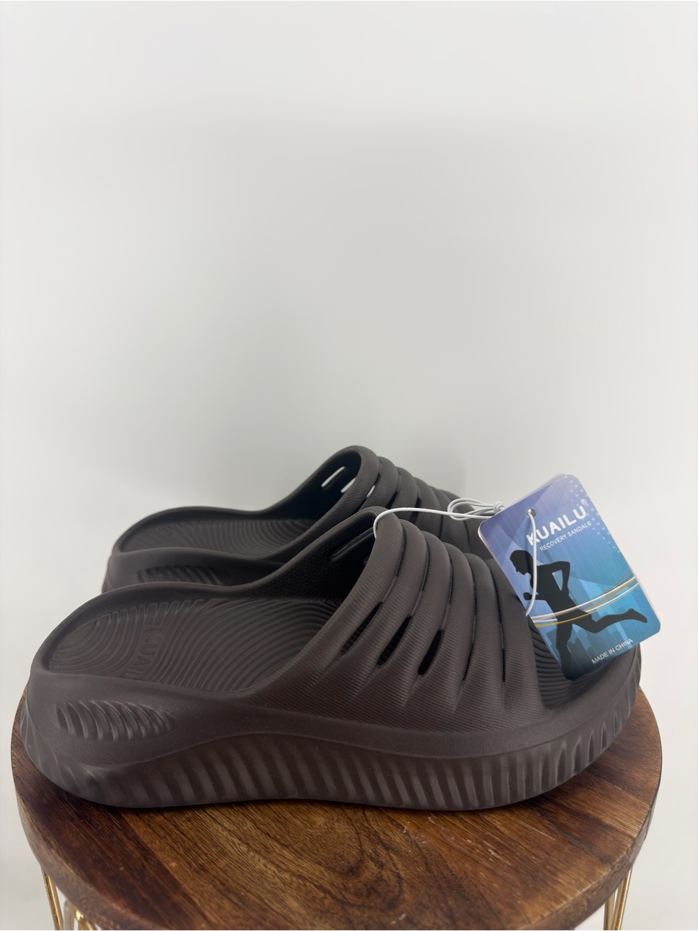 Kuailu Recovery Slide Sandals Black Size 7.5 EU 38 NWT